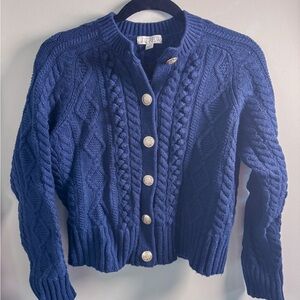 J. Crew Navy Cable Knit Cardigan
